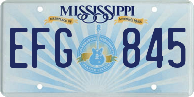 MS license plate EFG845