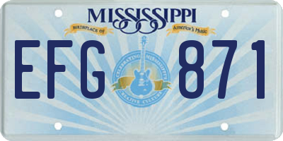 MS license plate EFG871