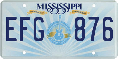 MS license plate EFG876