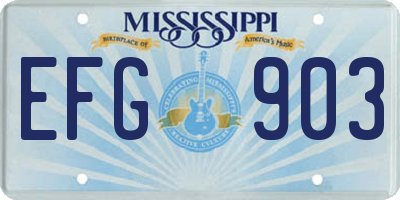 MS license plate EFG903
