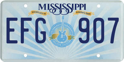 MS license plate EFG907