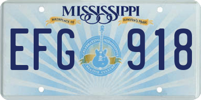 MS license plate EFG918