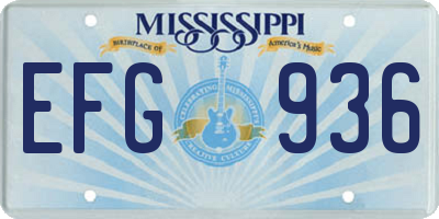 MS license plate EFG936