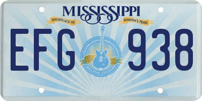 MS license plate EFG938