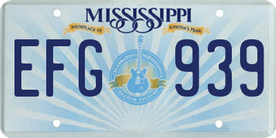 MS license plate EFG939