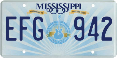 MS license plate EFG942