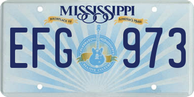 MS license plate EFG973