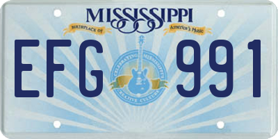 MS license plate EFG991