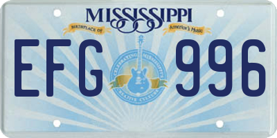 MS license plate EFG996