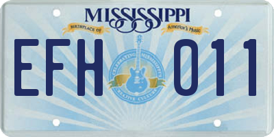 MS license plate EFH011