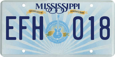 MS license plate EFH018