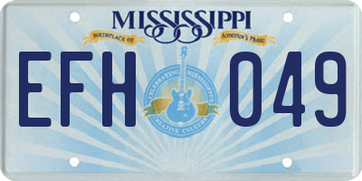 MS license plate EFH049