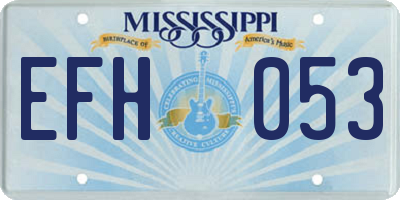 MS license plate EFH053