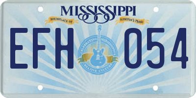 MS license plate EFH054