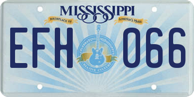 MS license plate EFH066