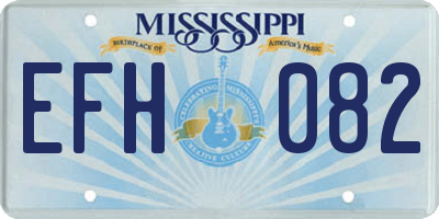 MS license plate EFH082