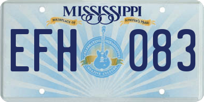 MS license plate EFH083