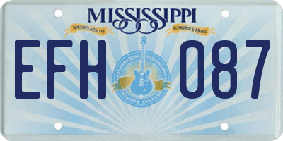 MS license plate EFH087