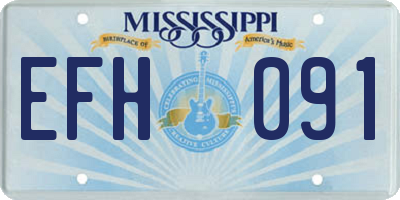 MS license plate EFH091
