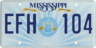 MS license plate EFH104