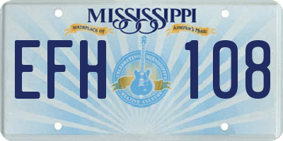 MS license plate EFH108
