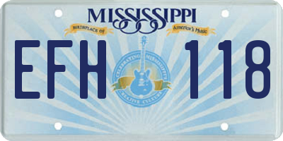 MS license plate EFH118
