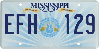 MS license plate EFH129