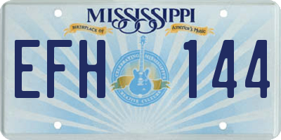 MS license plate EFH144