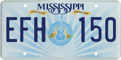 MS license plate EFH150