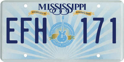 MS license plate EFH171