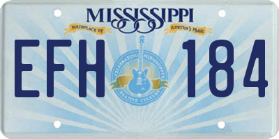 MS license plate EFH184