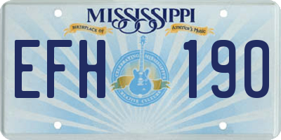MS license plate EFH190
