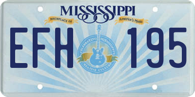 MS license plate EFH195