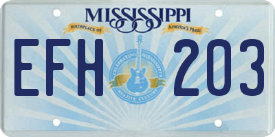 MS license plate EFH203
