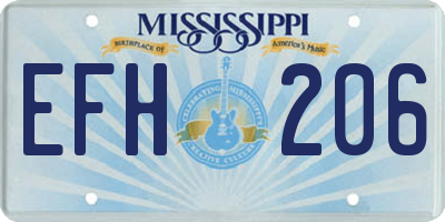 MS license plate EFH206