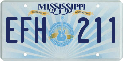 MS license plate EFH211