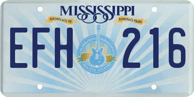 MS license plate EFH216