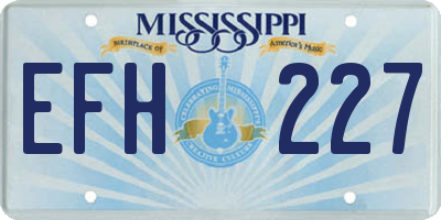 MS license plate EFH227