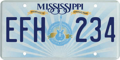 MS license plate EFH234