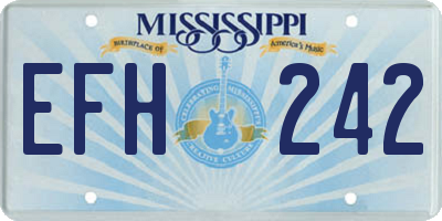 MS license plate EFH242