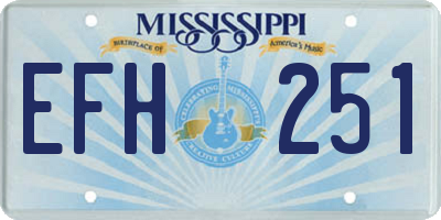 MS license plate EFH251