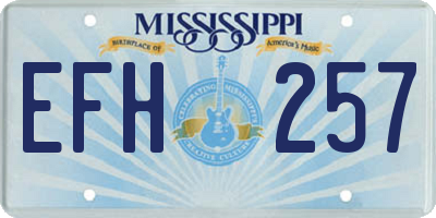 MS license plate EFH257