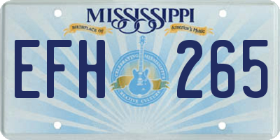 MS license plate EFH265