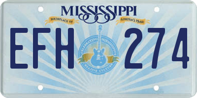 MS license plate EFH274