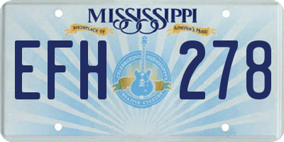 MS license plate EFH278