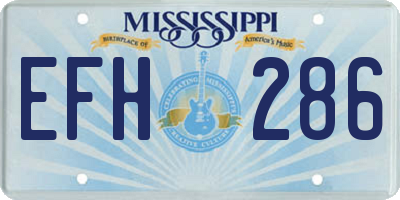 MS license plate EFH286