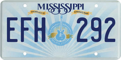MS license plate EFH292