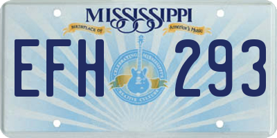 MS license plate EFH293