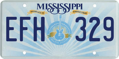 MS license plate EFH329