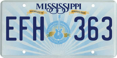 MS license plate EFH363